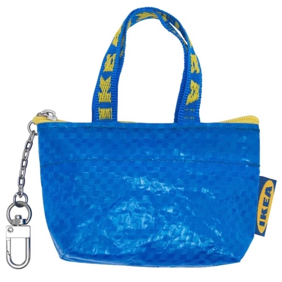 IKEA 2 FRAKTA BLUE Keychain Shopping zip Tote bags - Picture 2 of 5